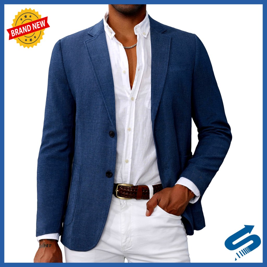 Slim Fit Blazer Sport Coat Lightweight Polyester Viscose Business Casual